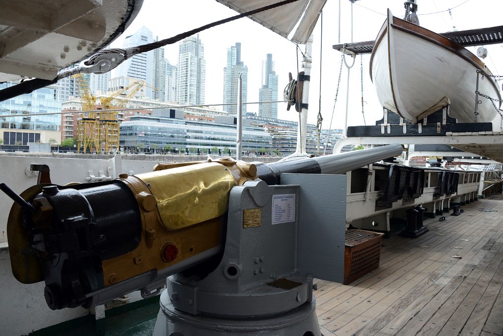 13 The Outside Deck With Large Canon And Small Boat ARA Presidente Sarmiento Museum Ship Across From Puerto Madero Buenos Aires